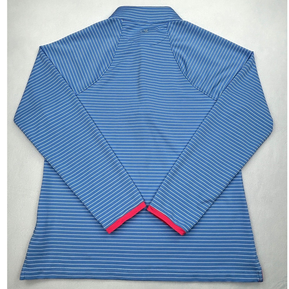 Peter Millar Performance Quarter Zip Womens Medium Blue Stripe UPF 50+ Size M - Picture 2 of 6